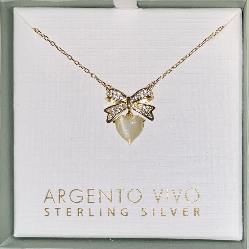 BNIBArgento Vivo 18k Gold-Plated Sterling Silver Mother Pearl Teardrop Necklace